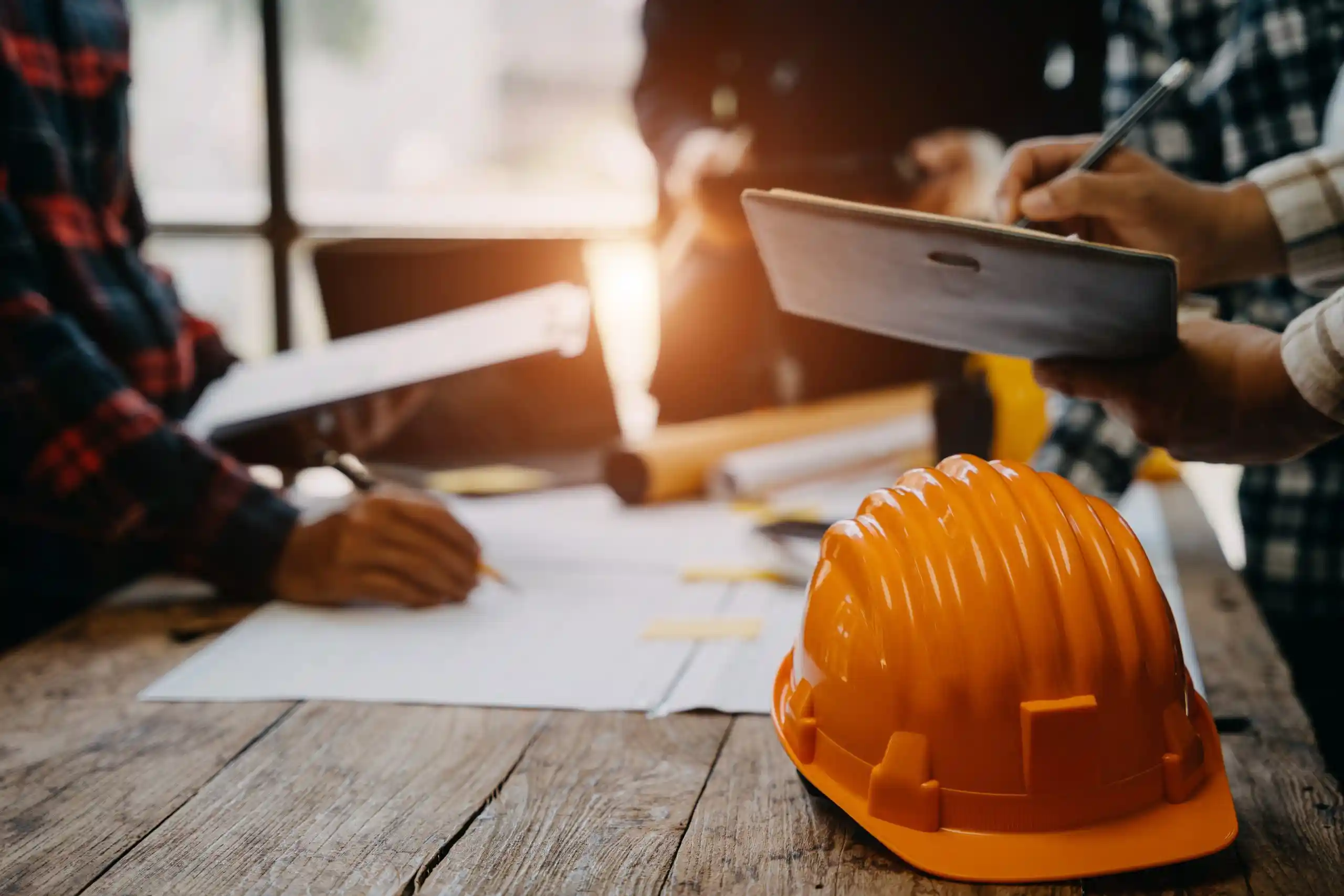 Engineer Teams Working together on Construction Site